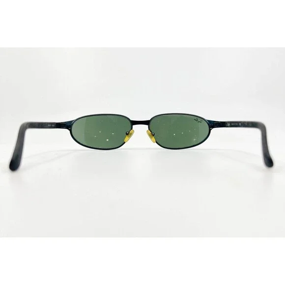Ray-Ban RB 3107 W3167 Sunglasses Men Oval Dark Blue Green Lens Made in Italy